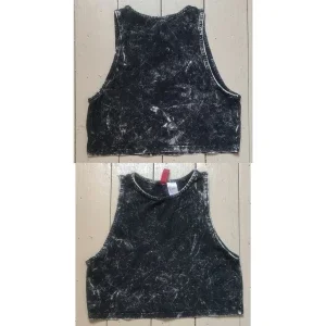 Crop top linne svart S