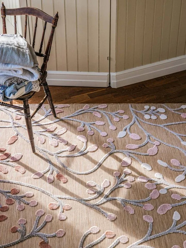 Garden Indoor/Outdoor Rug Washable 100X160 Small Beige/Pink