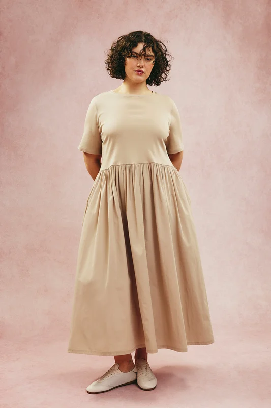 Kappahl | Klänning med utställd kjol Beige 2XL | Dam