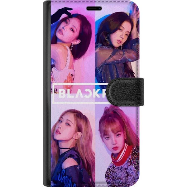 Kompatibelt Lommeboketui til Xiaomi Redmi Note 13 Pro+ BLACKPINK motiv med fire medlemmer i rosa og lilla neon-inspirert stil