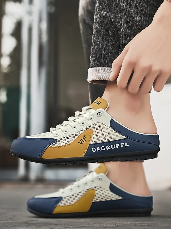 AliExpress - 2023 Neue lässige Slip-Ons für Herren – langlebige, bequeme, atmungsaktive und stilvolle Halbhausschuhe