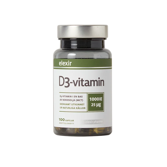 Elexir Pharma D3-vitamin 25 mcg 1000 IE 100 kapslar