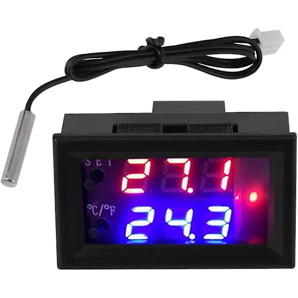 12v digitaalinen termostaatti monitoiminen termostaatti anturilla, lämpötila-alue: -50~110