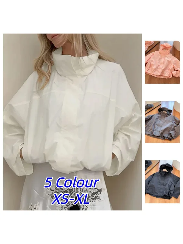 AliExpress - 2026 Herbst Winter Damen Windbreaker Jacke Winddichte Einfarbige Langarm Outdoor Sport Kapuzenjacke Dünner Mantel für Frauen