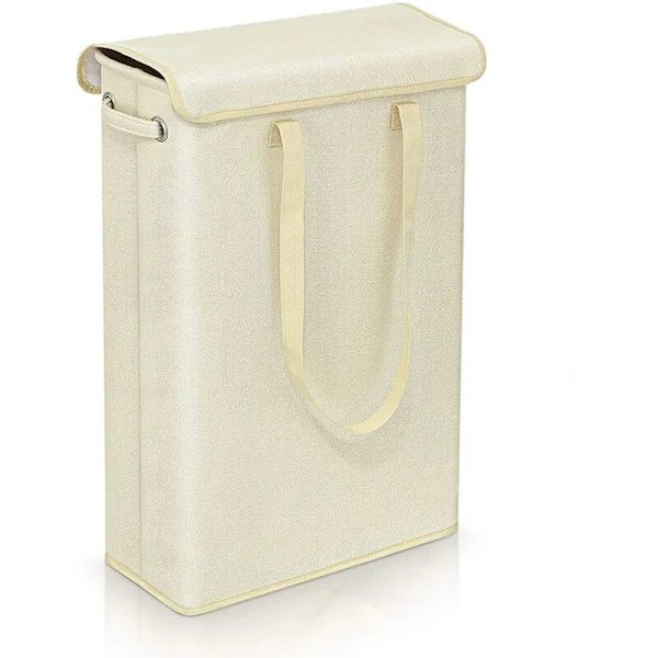 Brige 45 liters smal sammenleggbar skittentøyskurv med lokk - Ekstra stor kapasitet skittentøyskurv - 39x19x60 - Smal skittentøyskurv