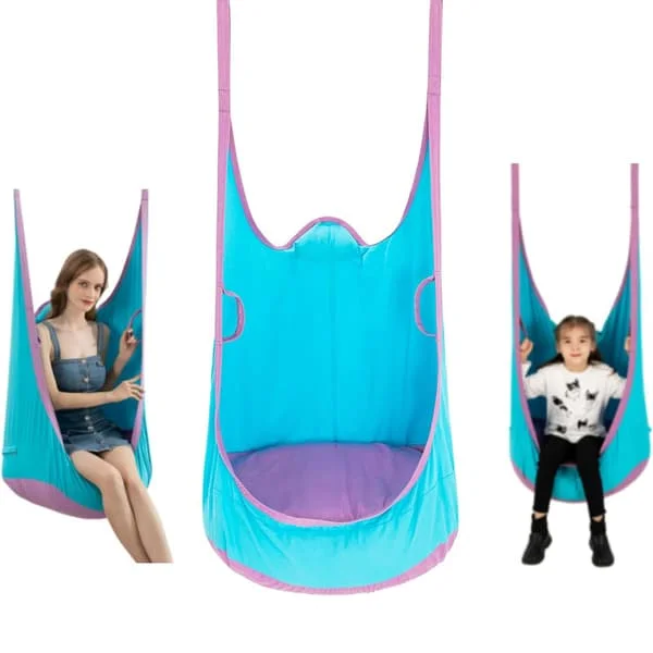 Oppgradert Hengende Pod Swing Stol for Barn med Oppblåsbar Pute