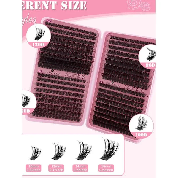 MJ 640st 30D/40D/50D/60D Individuella lösögonfransar Bok Kluster Extensions Falska ögonfransar DIY Hemma Kluster Ögonfransförlängningar Smink