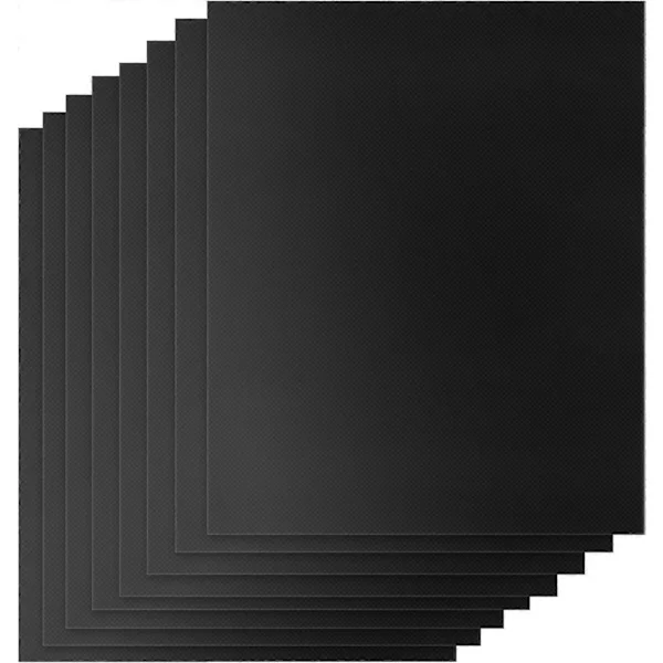 Grillmatte non-stick sett med 8 40x33cm grillmatter bakematte for kull & baking bakepapir gjenbrukbar permanent bakefolie for ovn flott over kull