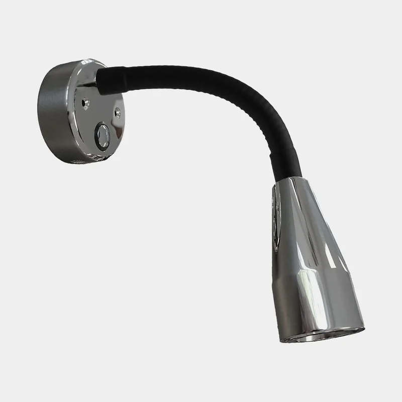 Reading light Casolux Mary Flex Mini, stainless steel, LED, 10 - 30 V, 1.5 W, with USB socket + dimmer function