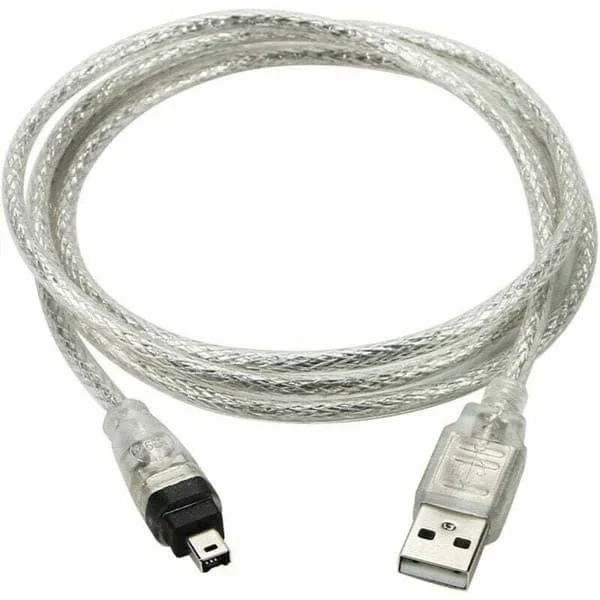 USB Male to FireWire IEEE 1394 Adapter Cable, 4-Pin iLink, Compatible with Sony DCR-TRV75E DV
