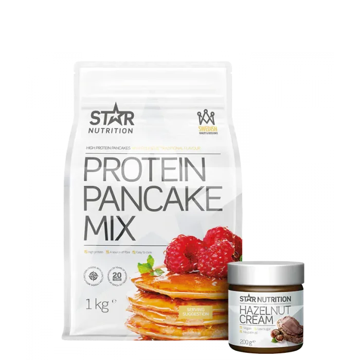 Proteinpannkakor 1 kg + Protein Hasselnötskräm 200 g