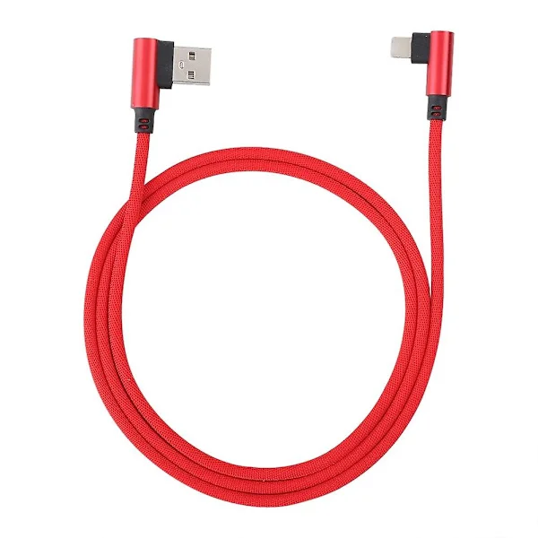 1M Vinkel Mobilspill Hurtiglading USB Datakabel kompatibel med iPhone/(Rød)-YM