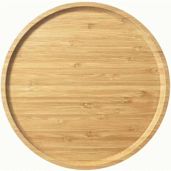 Bamboo Tray, Wooden Tray, Fruit, Bread, Salad Plate, Delicatessen Tray 1 pc (round 26)