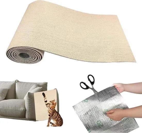30×100 cm Selvklæbende kradseplade til kat, vægbeskytter til kradseplade, kradseplade til sofa, kattekradsemåtte, hjørne DIY