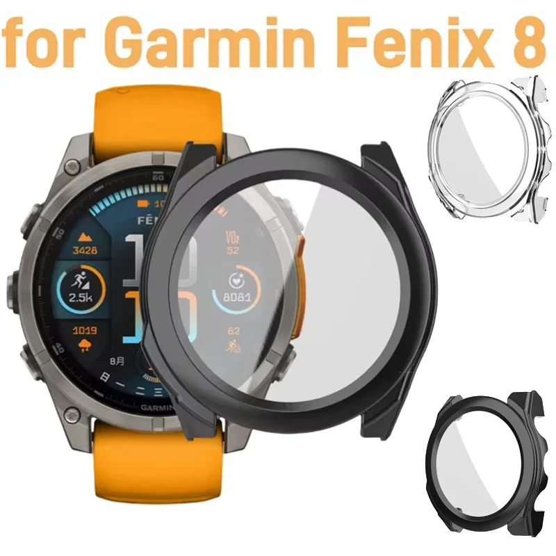 AliExpress - PC Case + Gehard Glas Film Voor Garmin Fenix 8 43mm 47mm 51mm Anti-kras Scherm Beschermende Shell Voor Garmin Fenix 8 43mm 51mm