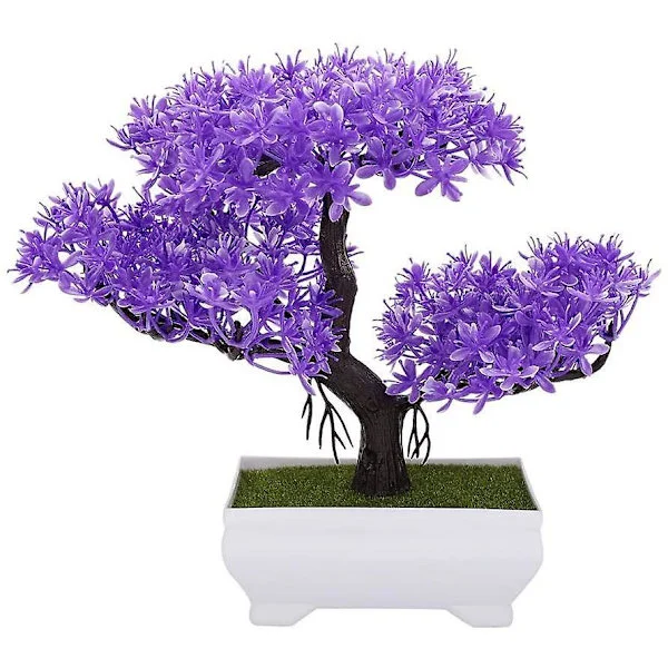 Keinotekoinen Bonsai-puu Tekokasvi Koriste Ruukkupuutarha Koti Toimisto Sisustus Tekokasvi Ruukku (violetti Cedar)