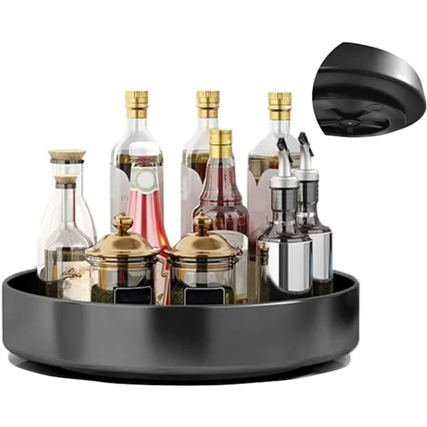 Large Rotating Metal Spice Rack, Cabinet Storage Shelf, Kitchen Lazy Susan, Rotating Tray, Countertop, Vertical Storage Shelf, Single Layer