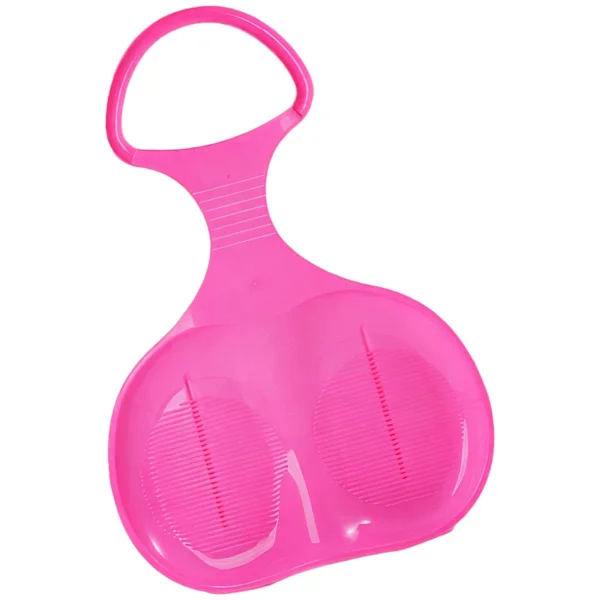 Helårs robust kjelke med polstret pute og sikkert grep, for snødekte bakker, gresskledde skråninger og sanddyner, klassisk rosa design
