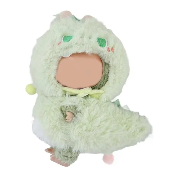 Interactive Plush Doll Clothes Set Washable Customizable Suits Washable Doll Clothes for Multiple Toy Generations Multicolored Green Dinosaur