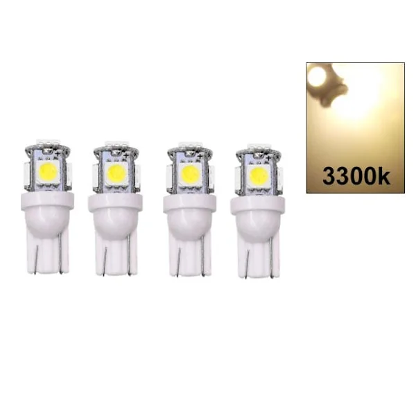 4-pack T10 W5W LED-lampor 12V DC med 5050SMD-chip 3300K varmvit [YDE] 3300k varmvit 4-pack 3300k varmvit 4-pack