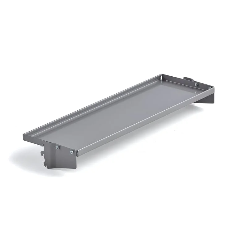 Vinklet stålhylle til arbeidsbord MOTION, 645x210 mm