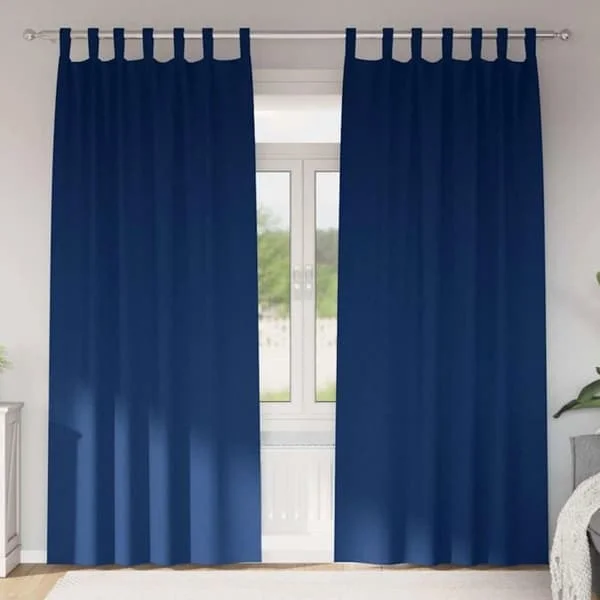 Gardiner - dubbla gardiner Vidaxl Gardiner med 2 st blå mörka 260x140cm polyester