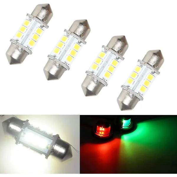 Marine LED Erstatningslampe Båtpære Super Lys 12 Volt 32 Mm Pærer For Båtens Navigasjonslys Båt A