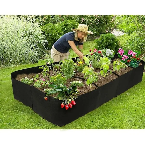 Forbedre din urbane oase med robuste fiberduk-planteposer, pustende fiberduk for enkelt oppsett, mye brukt, 3x6 fot plantekasse