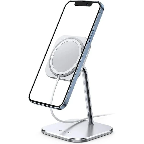 Puhelinteline laturille - Säädettävä alumiininen latausteline, 360° kääntyvä pöytätelakka, yhteensopiva Apple iPhone 15 14 Plus 13 12 kanssa
