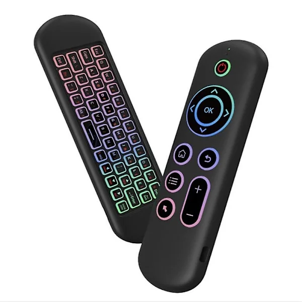 2,4 GHz & Bluetooth Trådlöst Tangentbord Fjärrkontroll Luftmus Gyroskop Röststyrning för Android TV-box Smart TV Dator Bärbar dator {Db}
