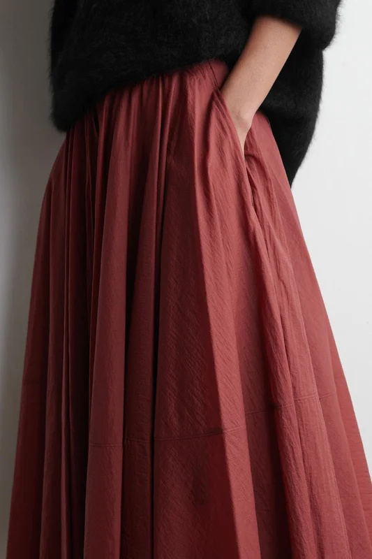 COS Women's Gonna Midi A Ruota in Rosso