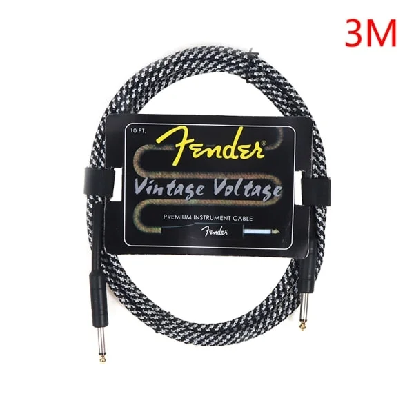 [LCS]Fender Guitar Kabel Ledning Bas Elektrisk Boks o Kabel Støj Sort 3m