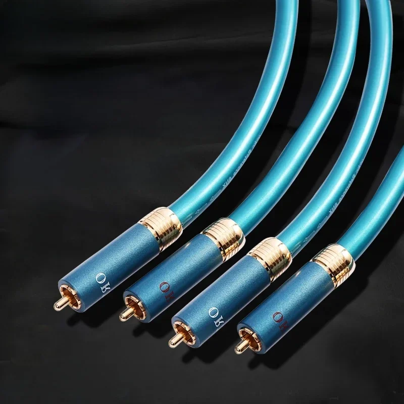 AliExpress - Un par de cables RCA Ortofon para amplificador de alta gama 8N OCC plateado interconexión 2RCA a 2RCA macho Cable de Audio