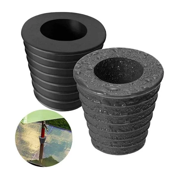 2x Gummikilar för paraplybas, konformade, för hål i bord