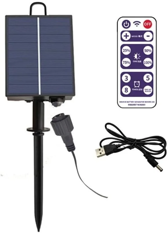 Fjernbetjent strengboksdetektionsfunktion og 1200mAh batteri udendørs solcelle LED-lysstyring med genopladelig til indretning (3V) 3v