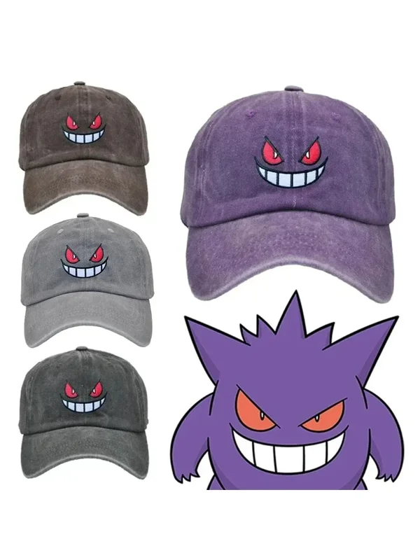 AliExpress - Anime Pokemon Gengar Baseball Caps Snapback Hoeden Verstelbare Sport Caps Hiphop Hoeden Trendy Borduren Effen Kleur voor Mannen Vrouwen