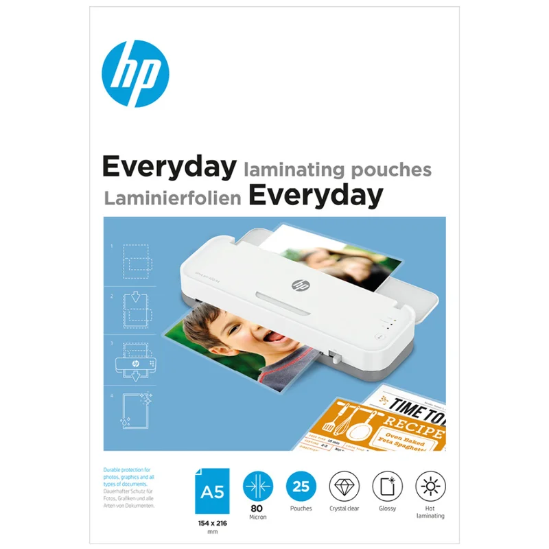 HP Lamineringsfickor A5 80mic 25-pack
