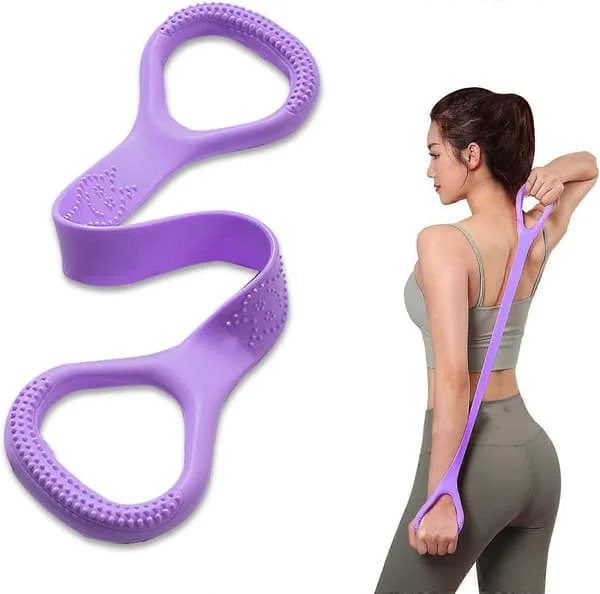 Figur 8 Motstandsbånd, Arm Rygg Skulder Trening Elastisk Tau Tøy Fitnessbånd, Fot, Ben, Hånd Stretcher, Armtrener for Yoga Pilates