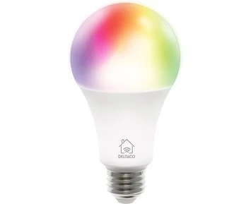 Deltaco SMART HOME LED LAMP, RGB, E27, A60, 9W - Dimbar smart LED-lampa med RGB-färger