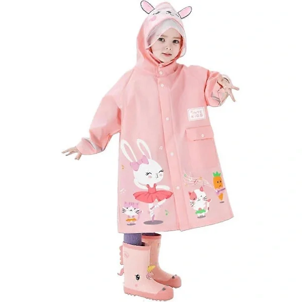 Lasten hupullinen sadetakki, vedenpitävä poncho, lasten unisex-lätäkköpuku, eläinkuvioinen unisex-sadeasu, pitkä takki