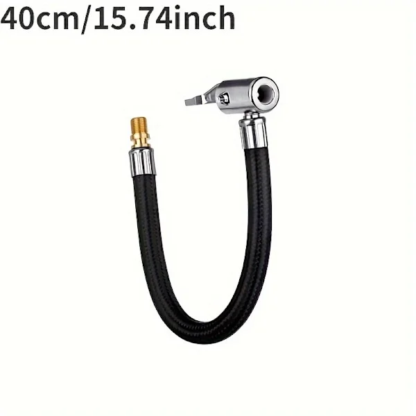 Dekk Luftfyller Kit - Universal Vri-På Luftchuck, Låsende Dekkventil, Forlengelsesslange, Oppblåsbar Pumpe og Adapter - for Sykkel, [DB]