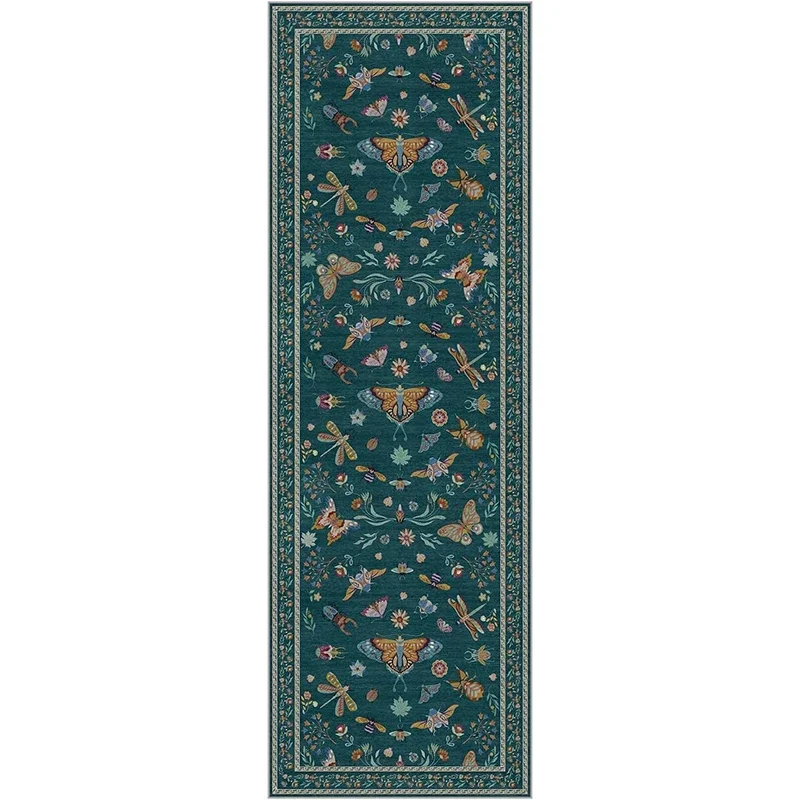 AliExpress - Flur-Teppichläufer, Lange Teppiche für den Flur, Maschinenwaschbar, Rutschfest, Böhmische Bodenmatte, Blumenmuster, Vintage, Weicher 