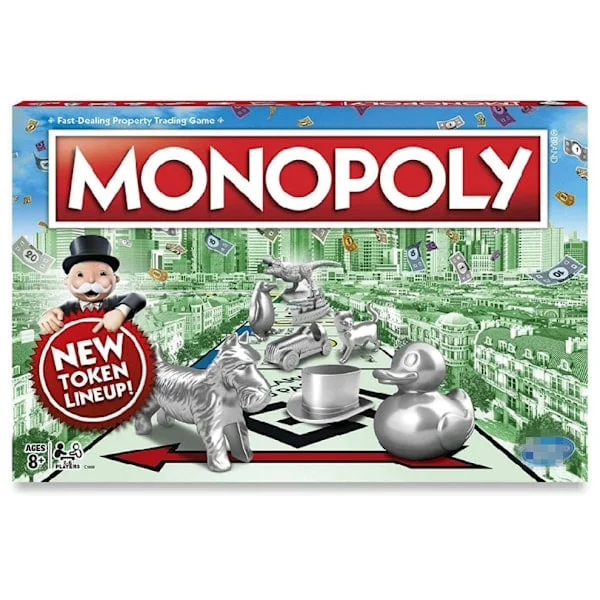 Monopol-spill, familiespill for 2 til 6 spillere, Monopol-spill for barn fra 8 år
