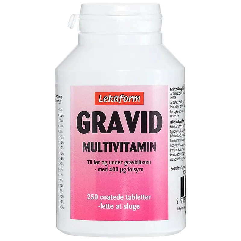 Lekaform Gravid Multivitamin 250 tabl., Helse & Madvarer, Vitaminer, Vitaminer Til Gravide