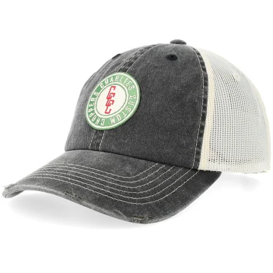 Iconic - Svart trucker Caps - Cherlies Custom Choppers Distressed Black/Stone Pigment Washed Dad Cap Trucker @ Hatstore
