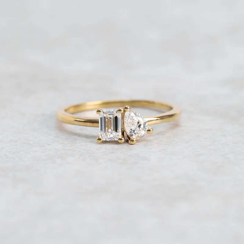 Förlovningsring Strandglim, 14K rödguld : Diamanter - Labbodlade, Gravyrstil - Vänligen välj, Ring 93 - Vänligen välj, Storlek - 45 - Förlovning- och 