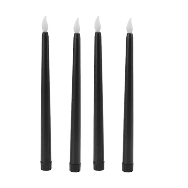 4 st LED-ljus Rökfria Flamlösa Säkra Miljövänliga Varmt Ljus Elektriska LED-kronljus Svarta 12