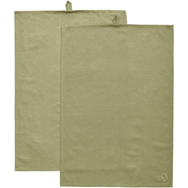 Decotique Sienna kökshandduk linne 70 × 50 cm 2-pack, grön | Matlagning > Köksredskap > Kökshanddukar | Bagaren och Kocken