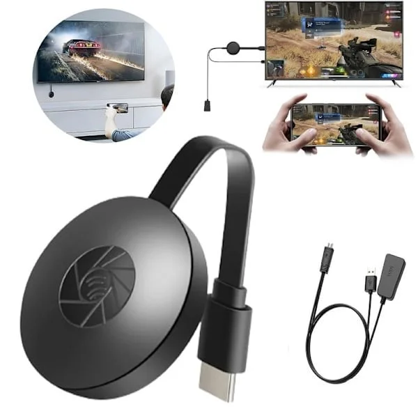 Mediaspelare trådlös HDMI-dongel 1080p, Trådlös HDMI-adapter för hemmabio, TV & projektor Svart