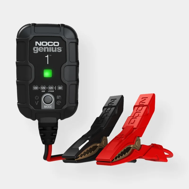 Battery Charger NOCO Genius 1, 120 - 230 V, 6 - 12 V, 1 A / hour, with cable + battery clamps